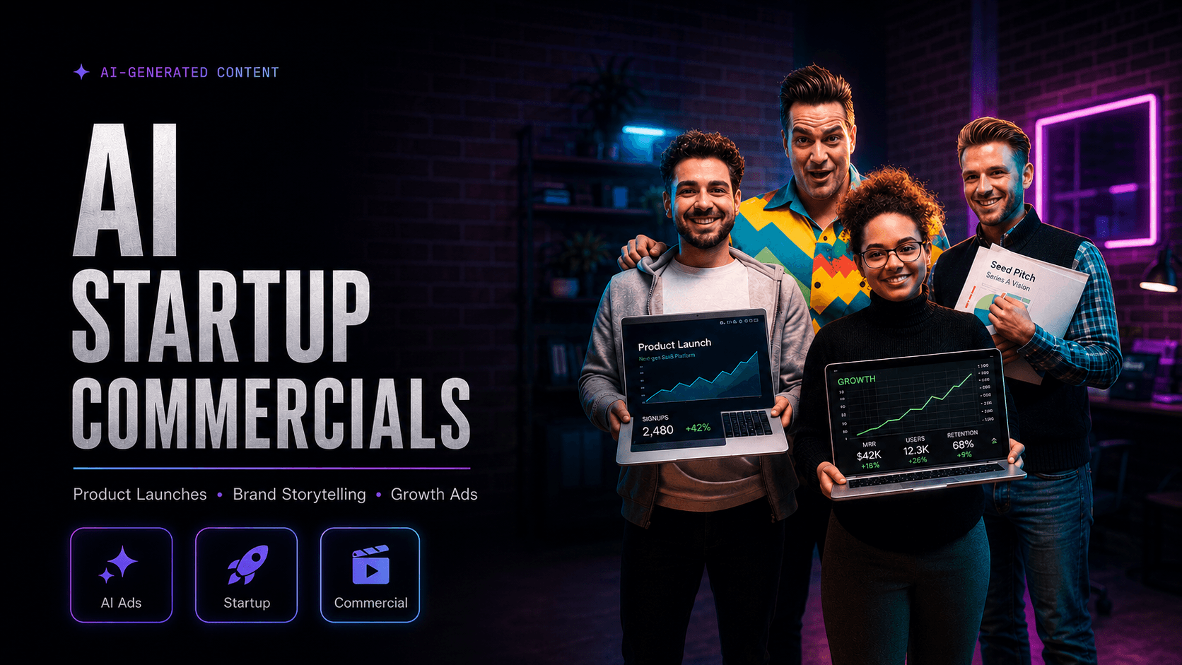 AI Startup Commercials portfolio cover